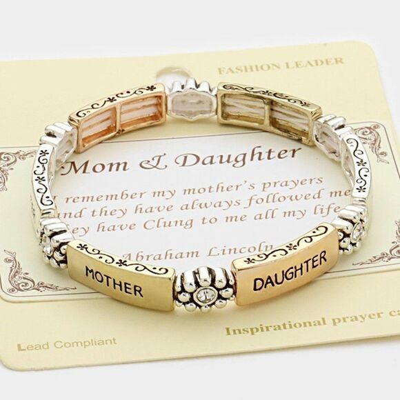 "Mother and Daughter" Tri-Tone Bracelet with Card - Picture 3 of 5